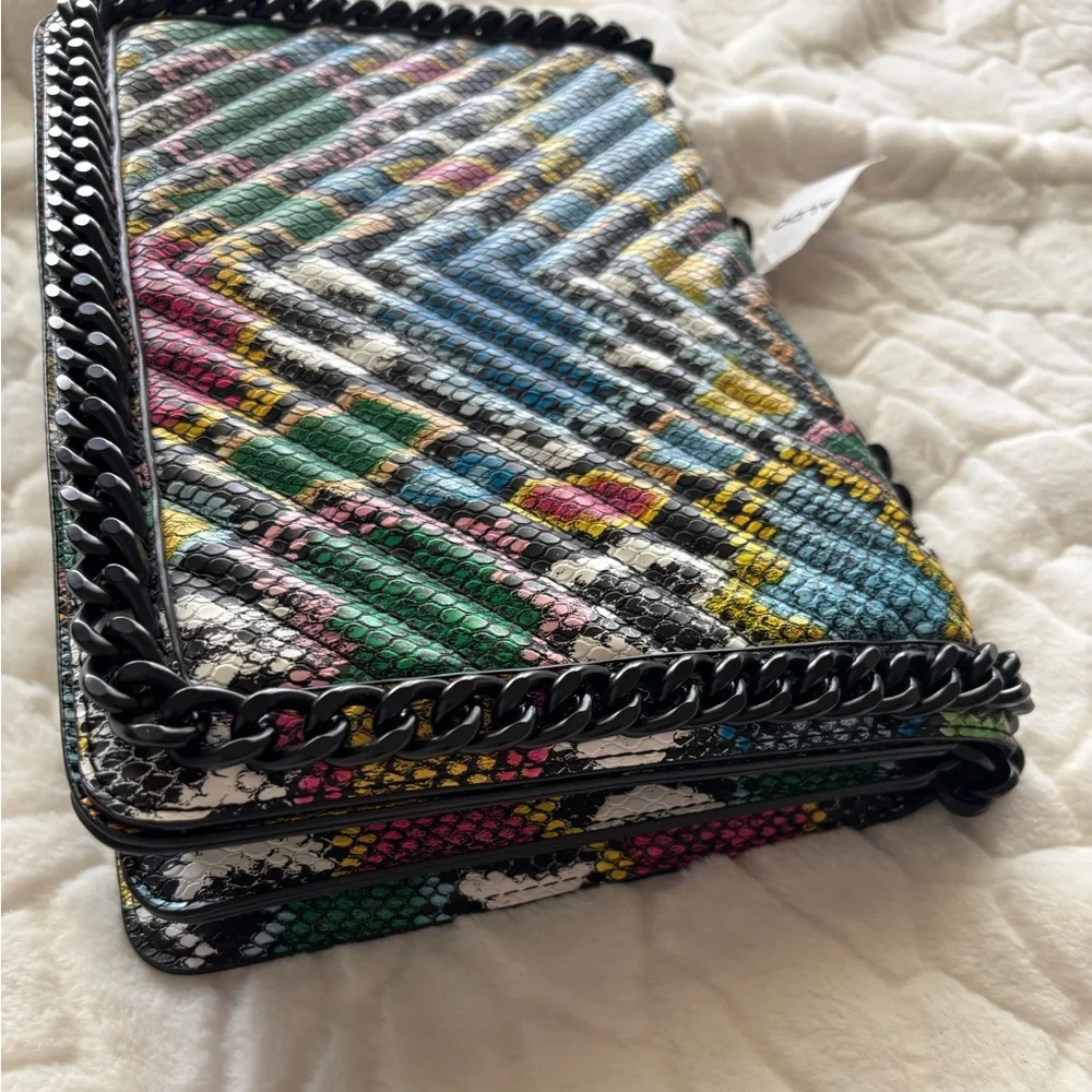 🔥LOW STAR🔥Aldo Multicolor Quilted Shoulder Bag with Chain Strap 🔥STELLA VIBES - Picture 8 of 15